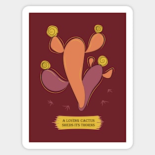 Terracotta bald cactus Sticker